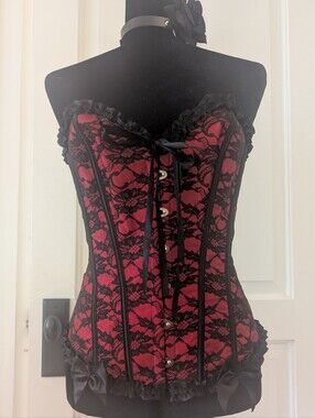 Gorgeous Red And Black Corset